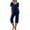 13-Navy Blue, variant on MINTREUS Women's Pajama Sets Short Sleeve Shirt and Capri Soft Pajama Sets with Pockets