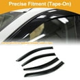 thumbnail image 2 of Unique Bargains Window Deflectors Car Side Window Vent Visors for Hyundai Accent Sedan 2006-2010 Black Rain Guards Sun Visors Wind Vent Visors Window Vent Shades, 2 of 7