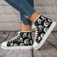 thumbnail image 4 of Women's Luminous Skull Pattern Sneakers, Halloween High Top Skate Shoes, Casual Flat Canvas Trainers, 4 of 4