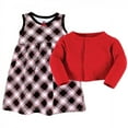 thumbnail image 3 of Hudson Baby Toddler and Baby Girl Quilted Cardigan and Dress, Black Red Plaid, 18-24 Months, 3 of 3