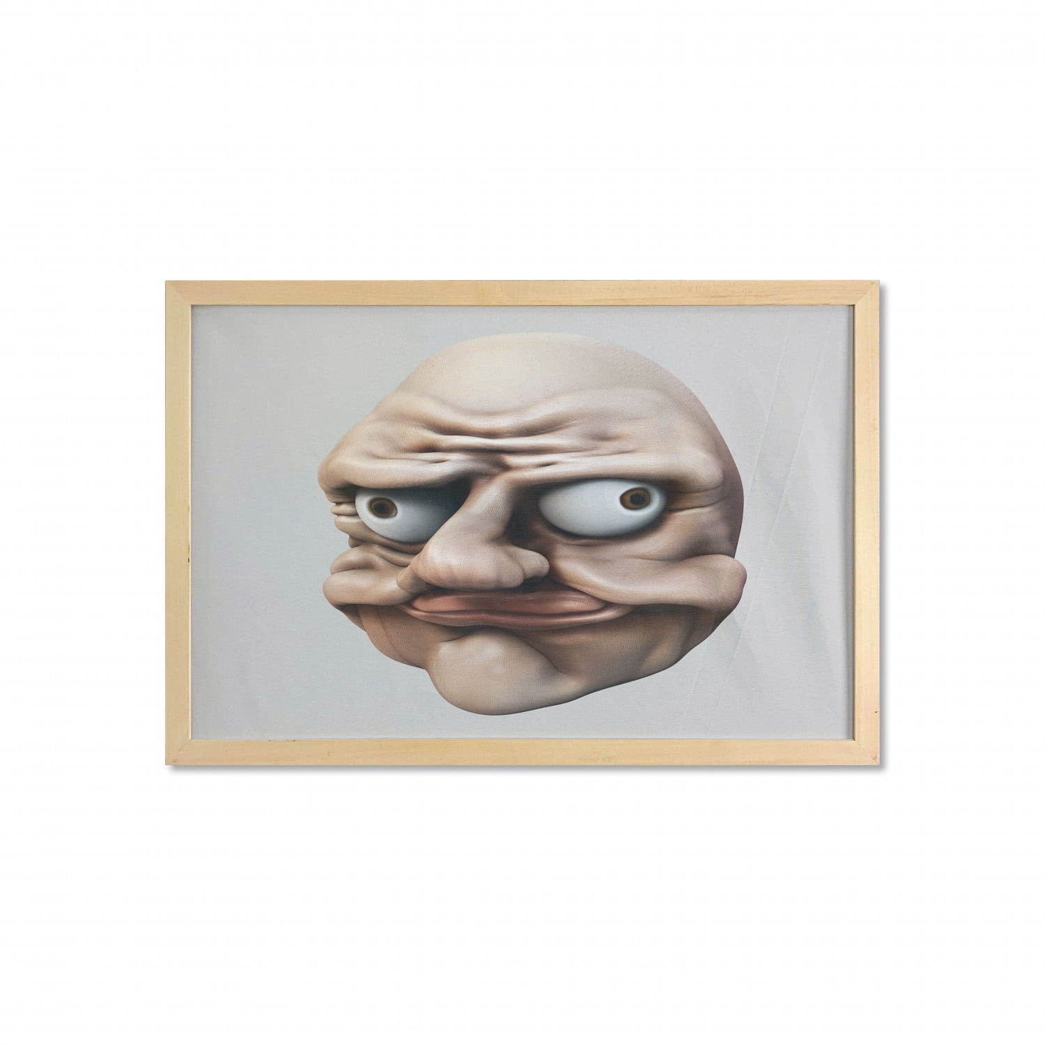 Humor Wall Art with Frame, Grumpy Internet Troll Face with Trippy ...