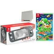 Nintendo Switch Lite 32GB Handheld Video Game Console in Gray with Yoshi's Crafted World Game Bundle