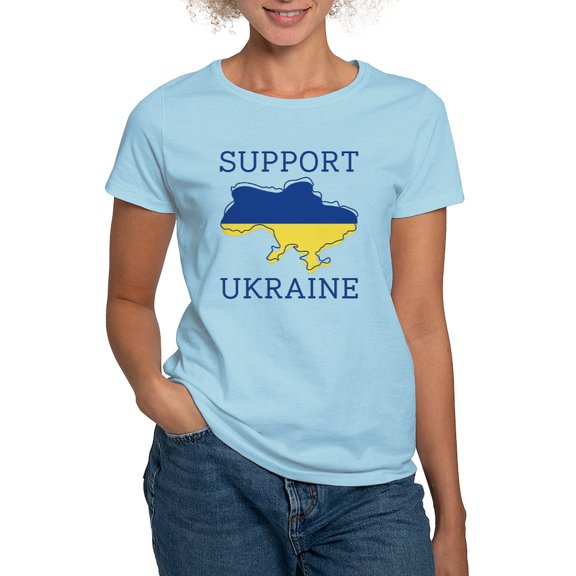 CafePress - Support Ukraine Women's Light T Shirt - Women's Classic T-Shirt