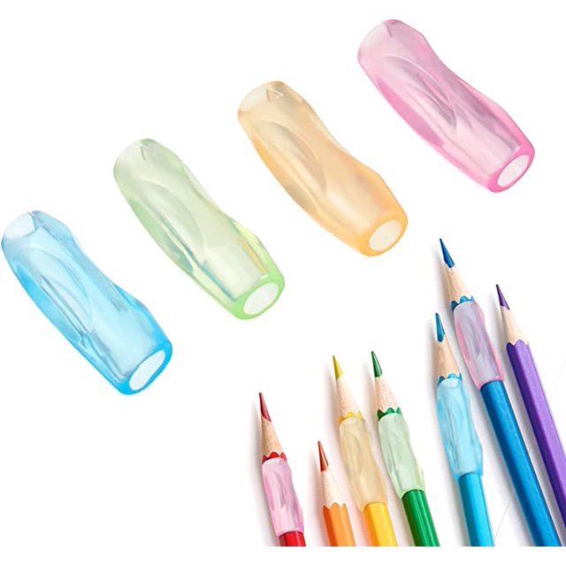 4 Pieces/Set Children Pencil Grip Portable Pens Reusable Colorful Replacement Student Adjusting Holder Writing Aid Accessories