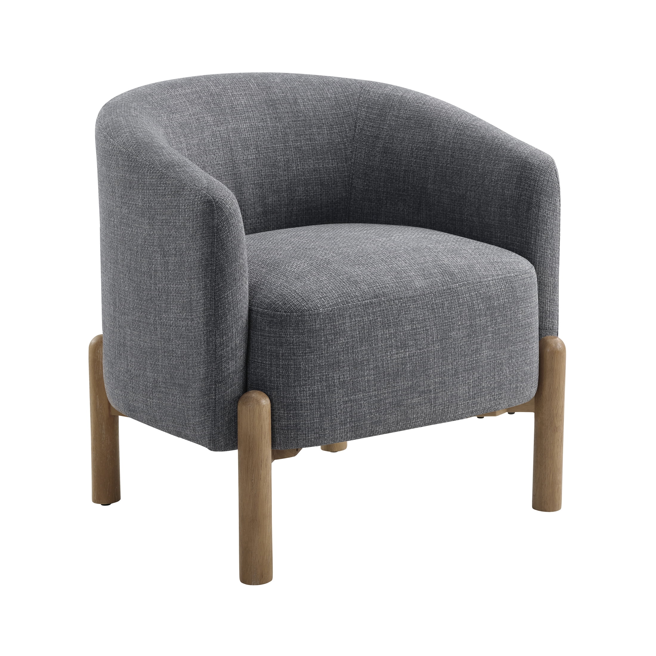 OakvillePark Westbright Textured Fabric Barrel Accent Chair, Gray