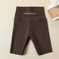 thumbnail image 2 of Girls 7'' High Waisted Black Biker Shorts, Athletic Running Yoga Shorts for Kids Teen Years 3-15 Coffee, 2 of 5