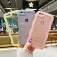 thumbnail image 6 of Compatible with iPhone SE/7/8 Case 4.7", Cute Kawaii Curly Wave Frame Shape Soft Silicone Shockproof Protective Phone Cover for Women Girls, Clear/Purple, 6 of 14