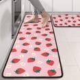 thumbnail image 2 of Kitchen Rugs Sets Of 2,Strawberry Plants Fruit Flower Pink Pattern Anti Fatigue Kitchen Mat Rugs Non Slip Washable,Decorative Kitchen Floor Mats for Kitchen,Sink,Laundry,17"x47"+17"x47", 2 of 5
