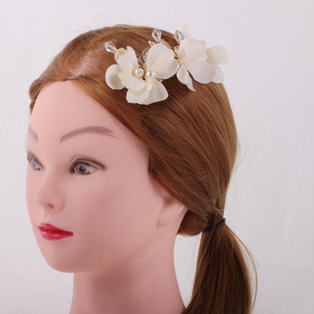 Diadema Nupcial de Aritificiales con Cinta Accesorios de Cabello vias Mujeres Hugo Pin de pelo de la perla