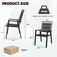 thumbnail image 3 of TQKVIPI Outdoor Patio Dining Chairs Set of 2, Outdoor Patio Chairs, Heavy Duty Metal Dining Chairs with Armrest for Balcony, Deck, Backyard, Lawn, Porch, Kitchen (Black), 3 of 9