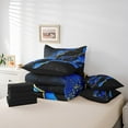 thumbnail image 6 of Manfei Black Gold Blue 7 Pieces Bed in a Bag Twin Size, Watercolor Marble Bed Set, Abstract Stone Pattern Bed Sheets Setp with Comforter, Ultra Soft Bedroom Decoration, 6 of 8