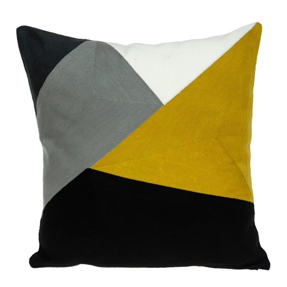 Parkland Collection Contix Black Geometric Decorative Throw Pillow, 20 x 20 Contemporary Accent Pillow