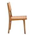 thumbnail image 2 of Resenkos Set of 2 Rubber Faux Leather Woven Dining Chair with Wood Frame,Camel Color, 2 of 9