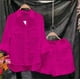 thumbnail image 4 of Conjunto de camisa de manga larga y pantalones cortos para mujer, ropa informal de lino y algodón, Color liso, verano, 2 piezas, 4 of 5