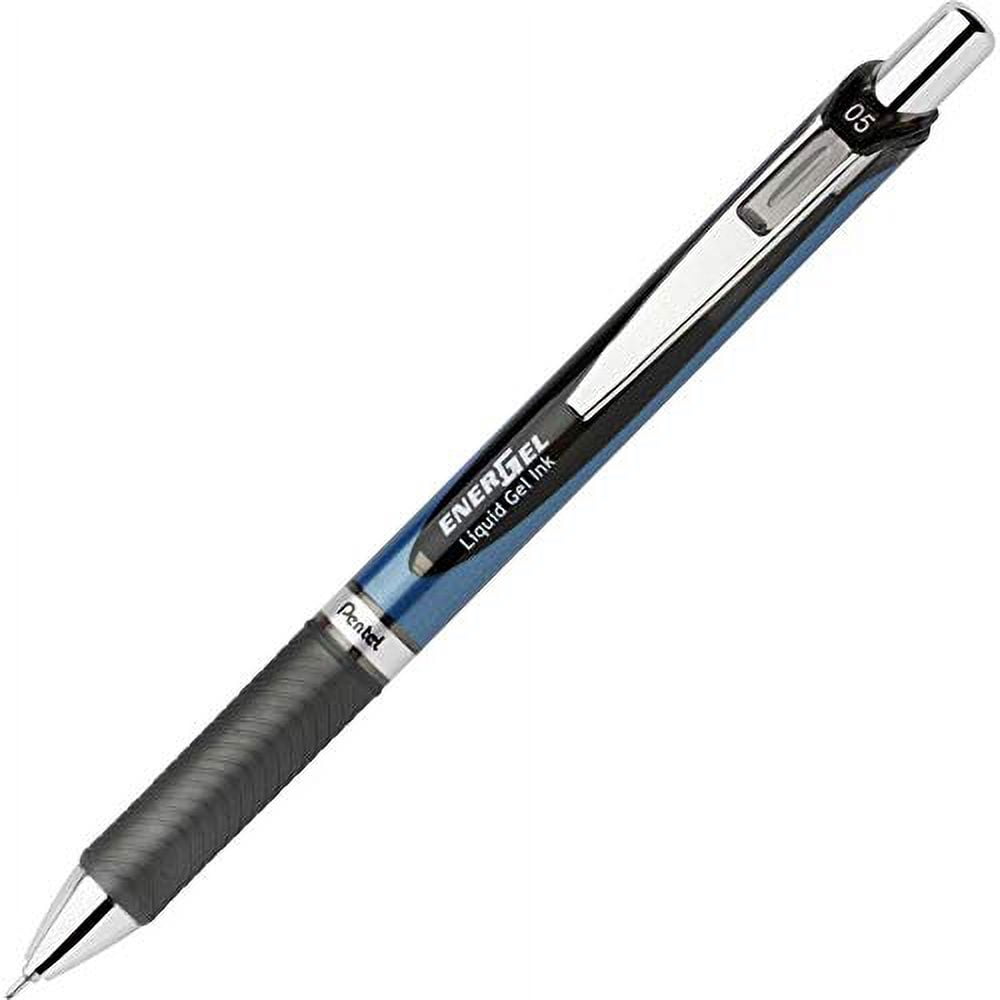 EnerGel RTX Retractable Liquid Gel Pen (0.5mm) Needle Tip, Fine Line, Black Ink, 12 Count