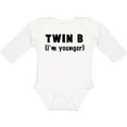 thumbnail image 3 of Inktastic Twin B (i'm Younger) Boys or Girls Long Sleeve Baby Bodysuit, 3 of 5