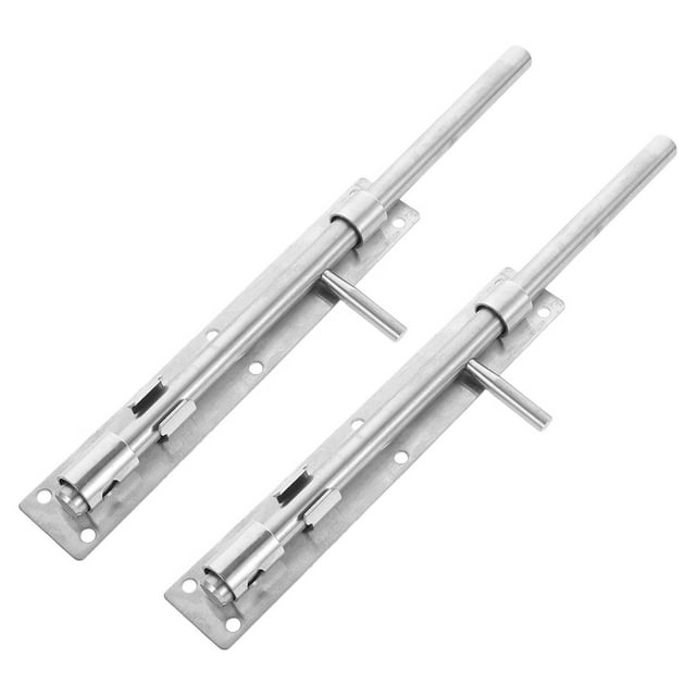 HEALEEP 2Pcs Silver Barrel Bolt Lock for Main Doors and Wooden Gates Stainless Steel Durable
