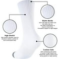 thumbnail image 4 of Mens 100% Cotton Cushioned Crew Socks, Athletic Performance Moisture Wicking Work socks, 4 of 7