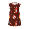 thumbnail image 2 of Lafuoo Fire Extinguisher Pattern Girls' Small Flying Sleeve Nightdress, Suitable for Girls' Round Neck Pajamas and Robes-XX-Large, 2 of 9