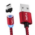 thumbnail image 3 of Cable micro USB magnético de carga rápida con trenzado de nailon y indicador LED rojo, 3 of 8