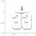 thumbnail image 2 of Sterling Silver Rhodium-plated Large Polished Number 33 Charm QPL33 (24mm x 20mm), 2 of 2