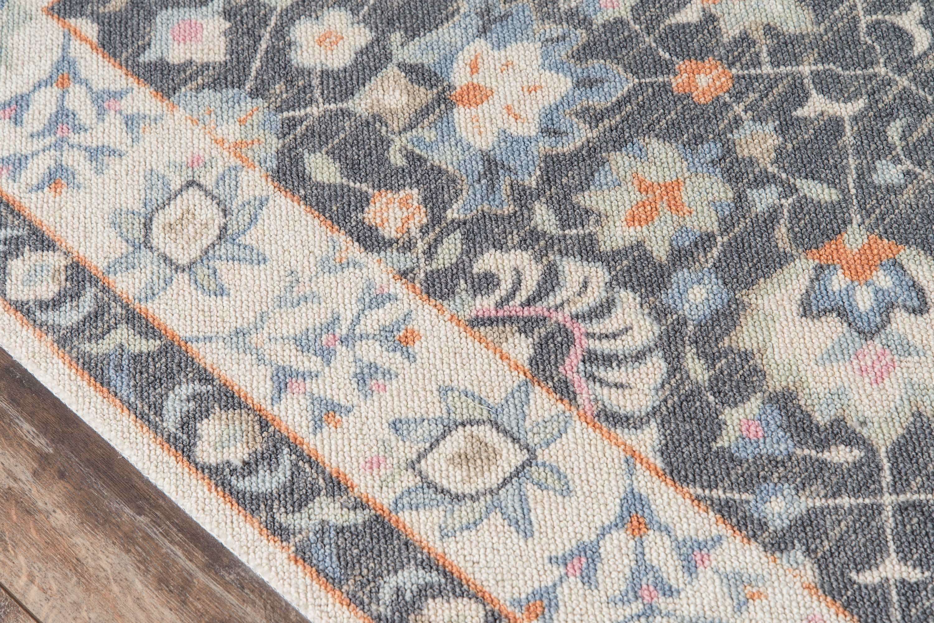 Momeni Anatolia Machine Made Wool and NylonCharcoal Area Rug 2' X 3'