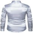 thumbnail image 3 of Stylish Men‘s Solid Color Business Shirts with Turn-Down Collar for Office, 3 of 4
