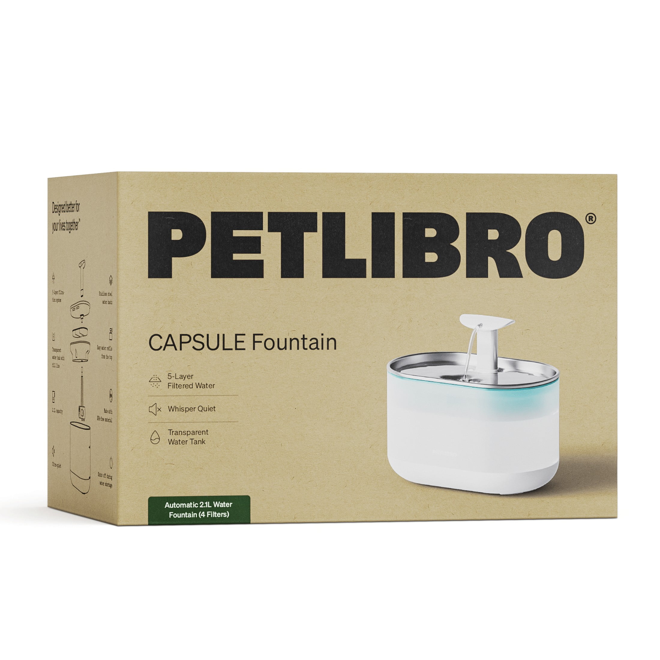 Capsule Stainless Cat Water Fountain