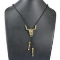 thumbnail image 5 of EHJRE Fashion Western Cow Leather Bolo Tie Necktie Bronze Bronze Bull, 5 of 7