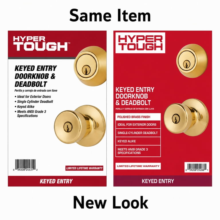 Hyper Tough Keyed Entry Doorknob & Deadbolt Combo, Brass photo 3