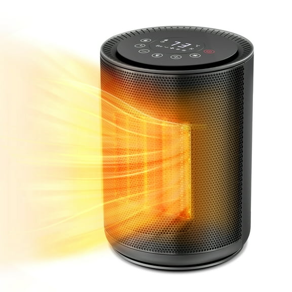 WAA Portable Electric Ceramic Space Heater,Equipped with child lock,tip-over & overheat protection,plus an ECO mode (temp adjustable: 60℉-87℉).Ideal for homes,offices & other indoor spaces.