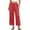 Red, variant on ROHUUQUE Women's Pajama Pants Cotton Blend Wide Leg Loose Drape Cropped Casual Elastic Waist Home Sleep Bottoms Lounge