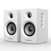 BT16 Active Bookshelf Speakers 3.5" Woofer with 1" Tweeter, 60W RMS-Bluetooth 5.3, Built-in 24bit DAC Dynamic 3D 2.0 Surround Sound, Computer Gaming PC Speakers - White