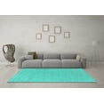 thumbnail image 3 of Ahgly Company Indoor Round Oriental Turquoise Blue Industrial Area Rugs, 4' Round, 3 of 4