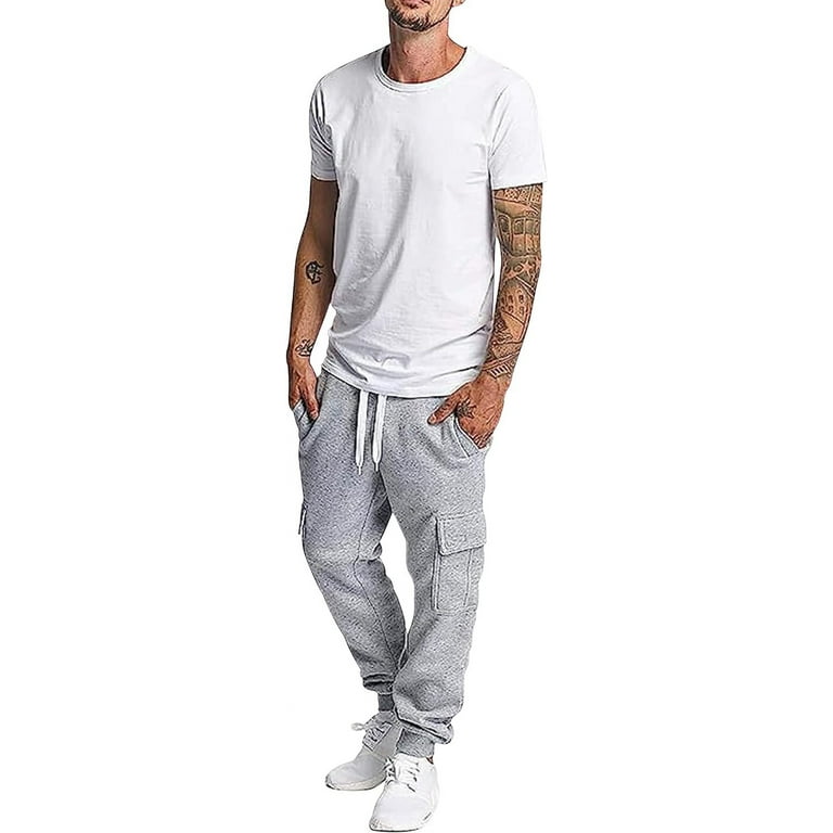 Southpole Men s Active Fleece Tech Woven Cargo Jogger Pants Medium Heather Grey Fleece Walmart