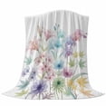 thumbnail image 6 of Colorful Spring Floral Blanket Soft Cozy Warm Throw Blanket for Couch, Plush Fuzzy Flannel Fleece Blankets for Sofa, Farmhouse Flowers Modern Art Bed Blankets Lightweight Gifts for Women, 50"x60", 6 of 9
