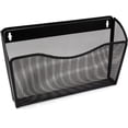 thumbnail image 2 of Casewin Wall Folder File Letter Pocket Holder (3 Pack) Metal Mesh Desk Hanging Basket Box Bin Mail A4 Size Paper Document Organizer, Storage Rack Single Slot Wall Mount for Office School Home - Black, 2 of 7