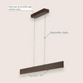 thumbnail image 5 of JONATHAN Y Draper 32" Adjustable Integrated LED Metal Linear Pendant, Dark Brown Wood Finish, 5 of 13