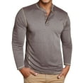 thumbnail image 3 of Letdown Men's Henley_Shirts Long Sleeve Four Button T-Shirt Casual Stylish Cotton Pullover Shirt Fall Winter Classic Inner Tops (Grey,XXXL), 3 of 7