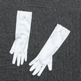 thumbnail image 4 of 1 Pair Flower Girl Gloves Long Satin Bowknot Dress Gloves for Wedding Evening Party (White), 4 of 4
