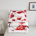 thumbnail image 4 of YST Red Fruit Twin Comforter Set,Geometric Raspberry Soft Quilt for Girls,Kids Teens Ombre Botanical Room Decor Bedding Set,Watercolor Pastel Down Comforter with 1 Pillow Cover,Red White, 4 of 5