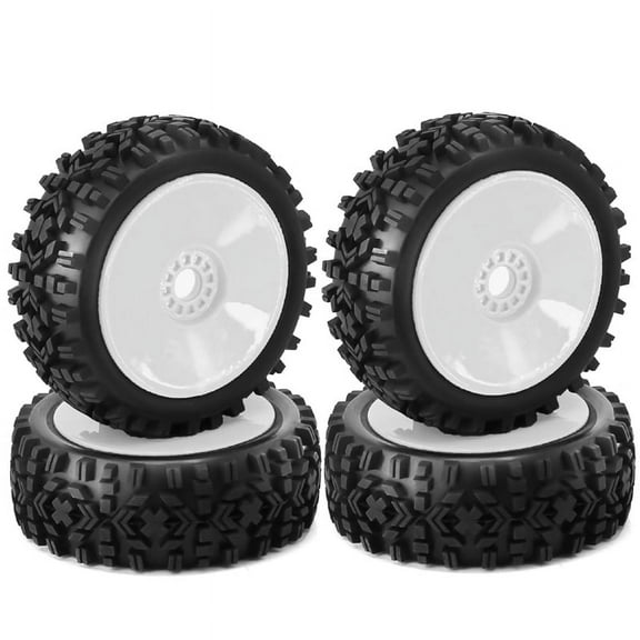 4PCS 1/8 RC Wheel Tire Rubber 120MM 112MM Tire 17mm Hub Hex for 1/8 RC Car on Road -Road, White