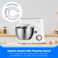 thumbnail image 6 of Midea 5-Quart White Stand Mixer, 300W Tilt-Head Dough Stand Mixer with Bowl, Whisk & Splash Guard Attachments, 6 of 9