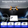thumbnail image 2 of Parasol diseñado exclusivamente para Tesla Model 3/Y, parabrisas delantero, tela de doble capa que bloquea la luz, parasol plegable con bolsa de almacenamiento, accesorios para Tesla Model 3/Y, 2 of 5