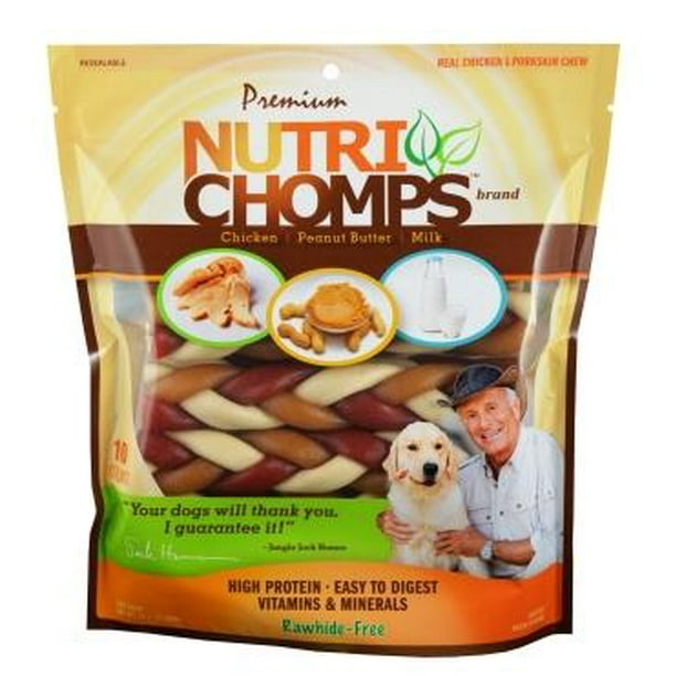 NutriChomps Dog Chews, 6inch Braids, Easy to Digest, RawhideFree Dog