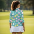 thumbnail image 5 of Uorisanigo Easter Egg Women's Golf Top Fashion Versatile Moisture Wicking Casual Tennis Activewear Quarter Zip 3/4 Roll Sleeve Workout Sports Comfortable Outing Wear Size S, 5 of 7