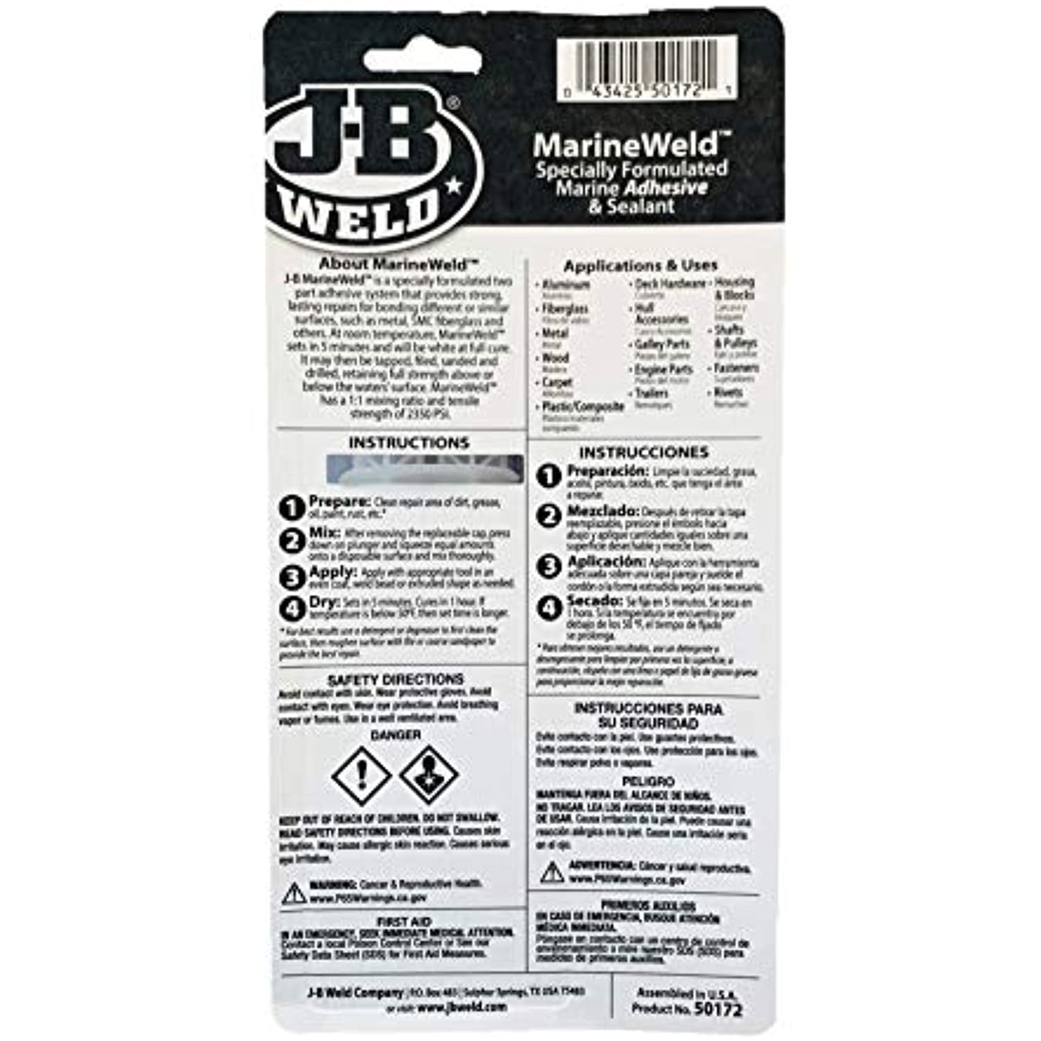 J-B Weld 50172CAN 25ml Marine Weld Epoxy White