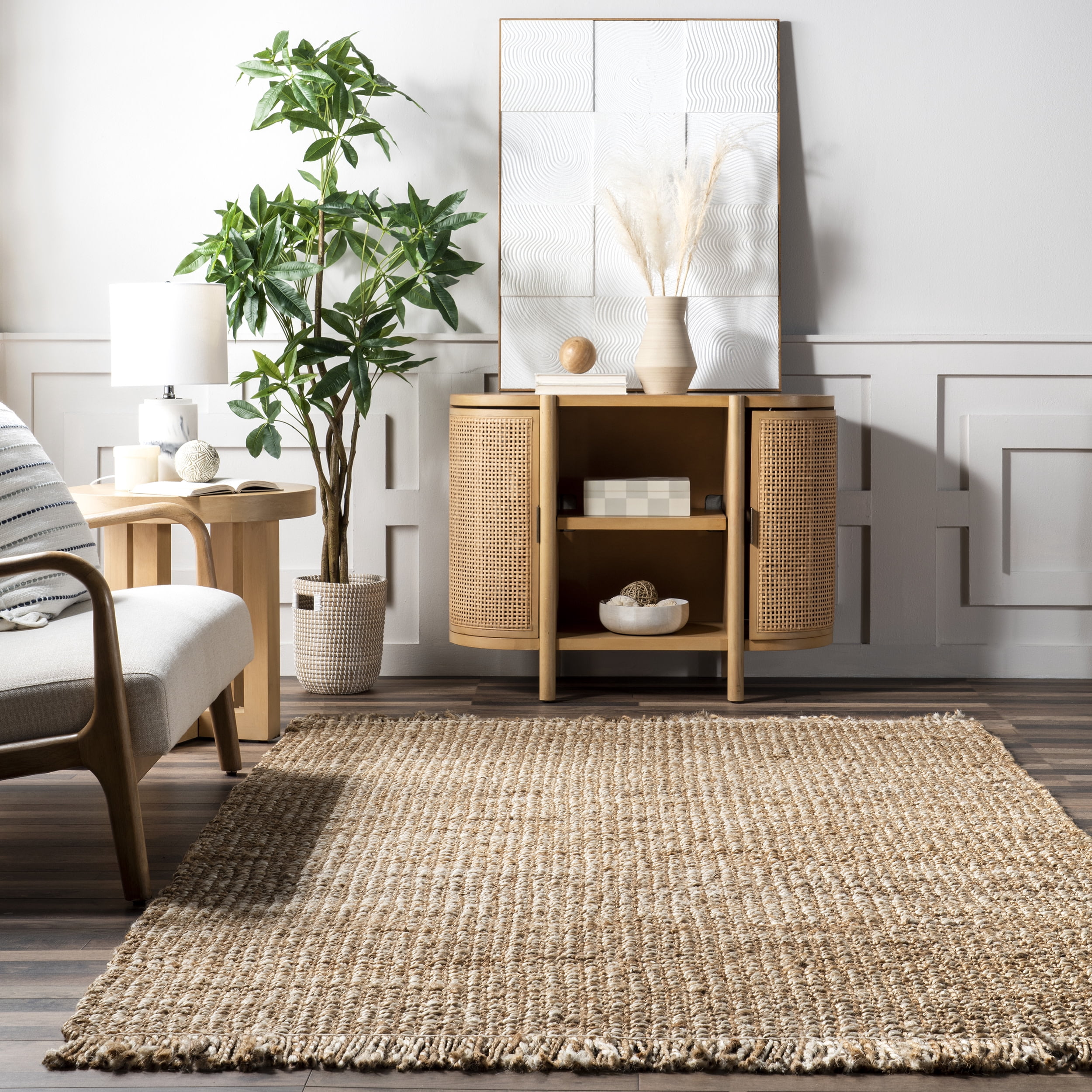 nuLOOM Shereez Casual Jute Tassel Area Rug, 5' x 8', Natural