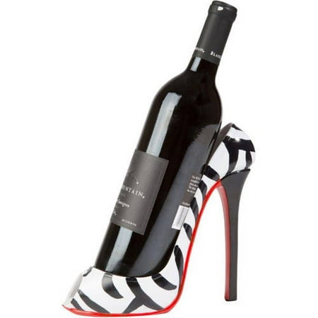 Zebra Wine Bottle - High Heel Wine Bottle Holder - Stylish Conversation Starter Wine Rack By KitchInspirations (Zebra Print)