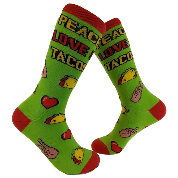 Women's Peace Love Tacos Socks Funny Saying Cute Graphic Vintage Ladies Footwear